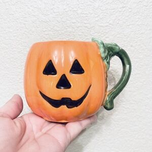 Vintage Halloween Jack o Lantern Pumpkin ceramic Spooky coffee mug